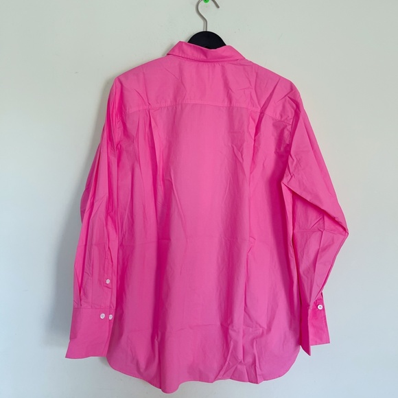 Frame The Oversized Vacation Shirt in Hot Pink Sz M - Picture 10 of 13